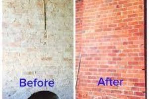 Coatings and paints removed from brick and stone